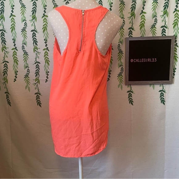 Size L Vanity Peach/Blue Cutout Racerback Tank Top A2 - Picture 2 of 5